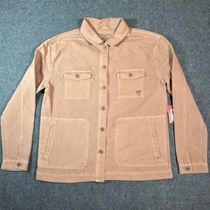 Kimes Ranch Cloverleaf Shirt Jacket Womens Tan Brown Long‎ Sleeve Cotton XL NWT